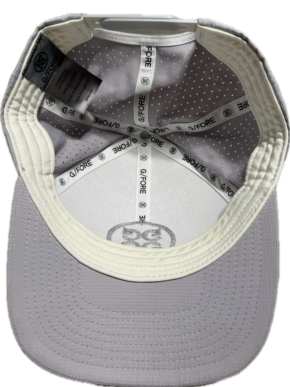G/FORE Grey Perforated Performance Golf Snapback Hat
